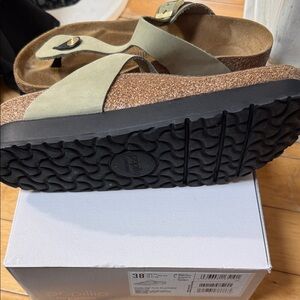 Papillio Olive Green Sandals with Cork Footbed